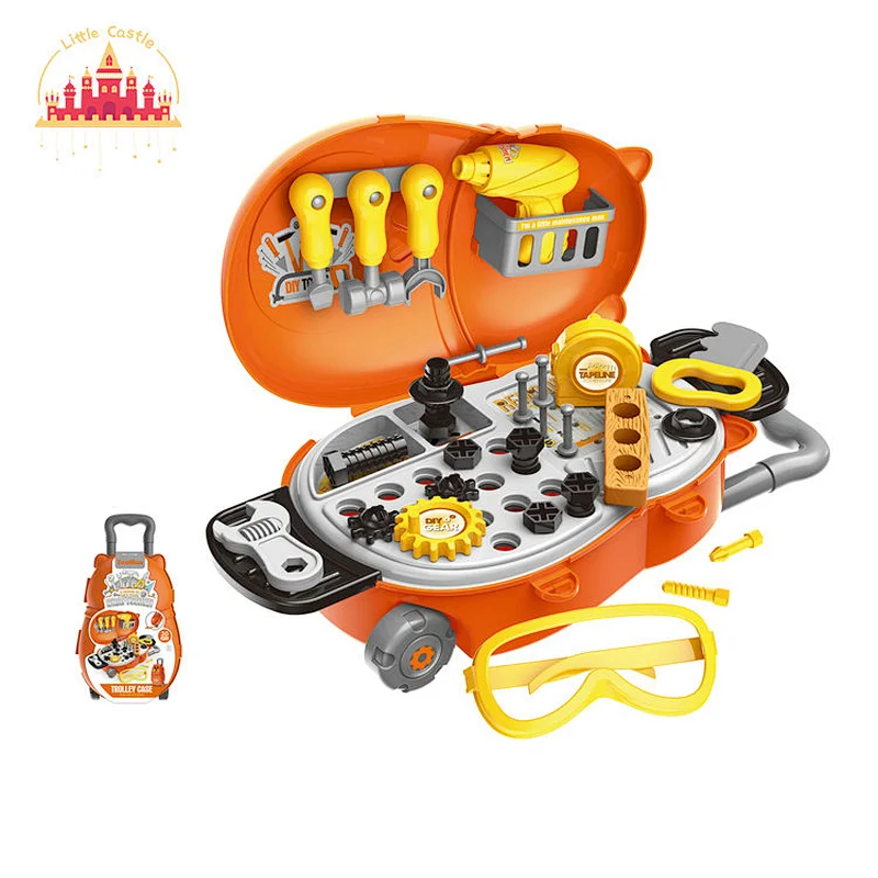 New Design Portable Suitcase Plastic 19 Pcs Interactive Tool Set Toy For Kids SL10G098