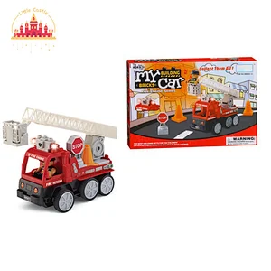Hot Sale Kids Educational DIY Block Set Plastic Fire Truck Toy With Light SL04A346