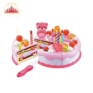 New Design Play Food Plastic Cutting Birthday Cake Toy With Lighted Candles SL10D759