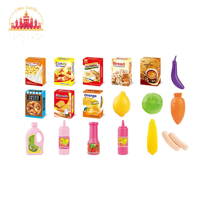 Supermarket Educational Play House Plastic Shopping Cart Play Set For Kids SL10D859