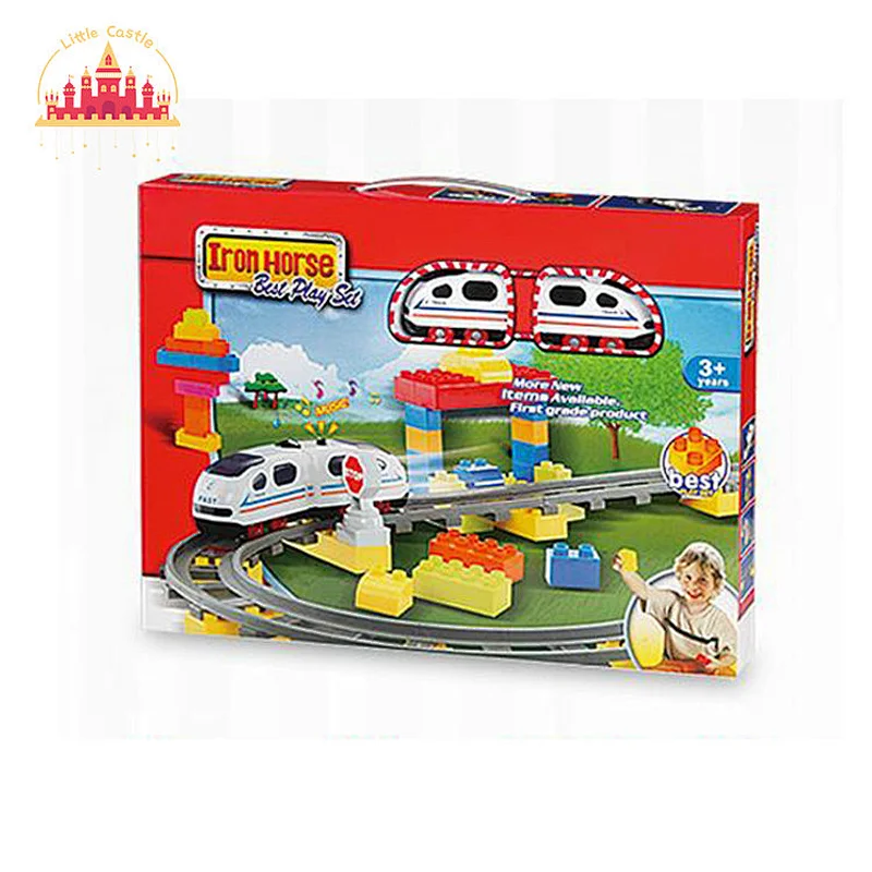 63 Pcs Educational DIY Train Track Set Plastic Electric Rail Car Toy For Kids SL04C005
