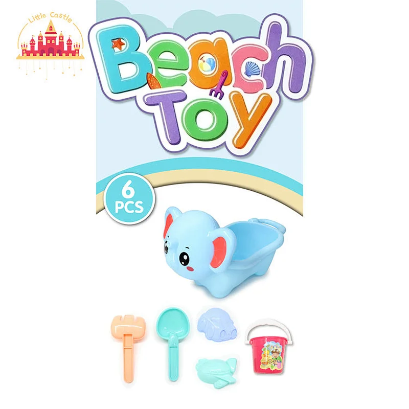New Design Outdoor 6 Pcs Cute Cartoon Elephant Beach Sand Toy For Kids SL19A003