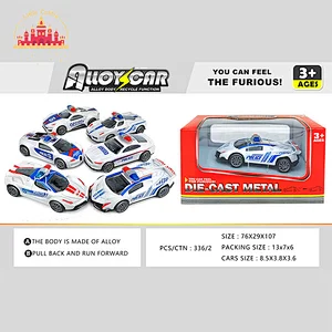 Diecast Model Car 1:50 Simulation Pull Back Alloy Police Car Toy For Kids SL04A613
