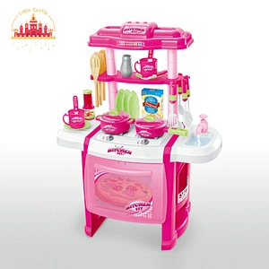 Kids Cooking Game Pink Electric Plastic Play Kitchen With Water Spray SL10C060