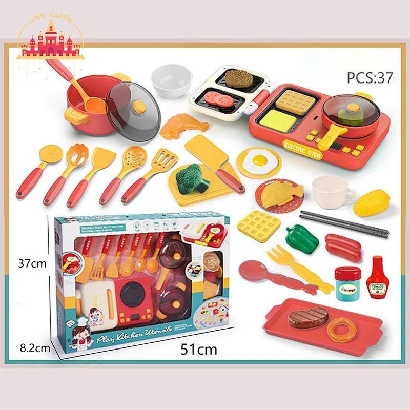 Hot Selling Kitchen Pretend Play 26 Pcs Plastic Cooking Set Toy For Kids SL10D831
