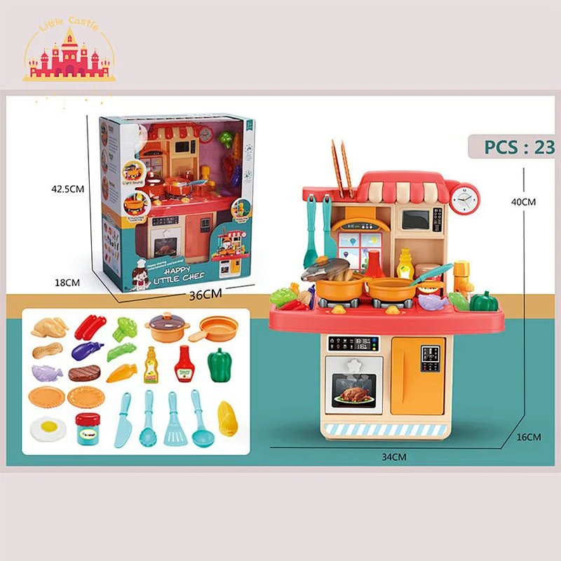 Hot Selling Funny Cooking Game 26 Pcs Plastic Kitchen Set Toy For Kids SL10C084