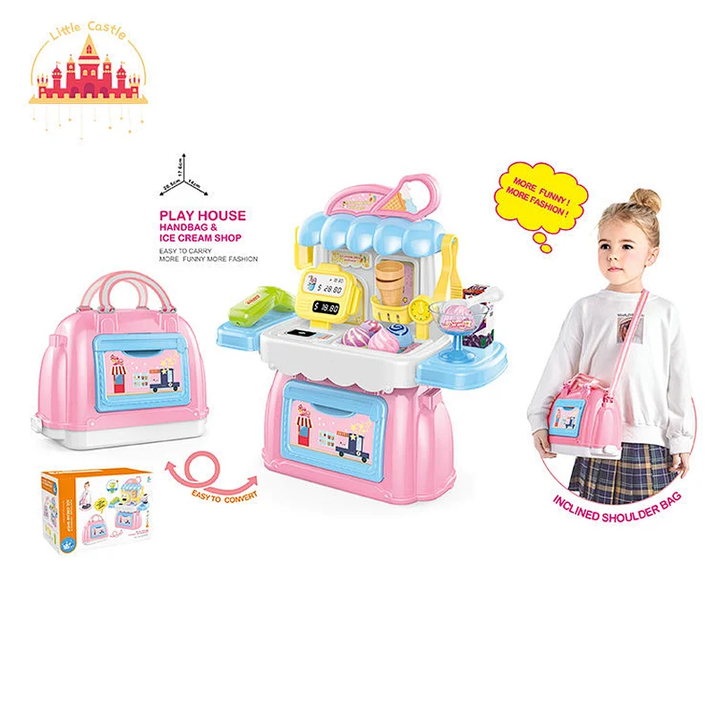 New Style 3 In 1 Play House Suitcase Plastic Pet Shop&Kitchen Toy For Kids SL10G521