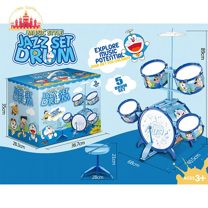 Popular Educational Musical Toy Plastic Cartoon Jazz Drum Set For Kids SL07A034