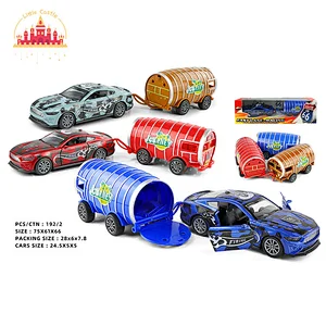 Hot Sale Kids 1:32 Diecast Alloy Pull Back Trailer Toy With Opening Doors SL04A912
