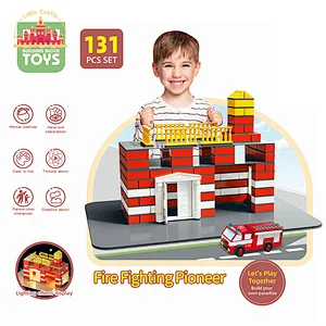 Popular Kids Cement Construction Set DIY Plastic Villa Model With Light SL13A550