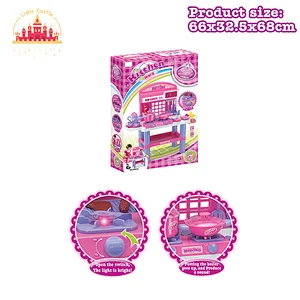 Kitchen Set Toys Pretend Play Kids Plastic Cooking Table With Light Music SL10C371