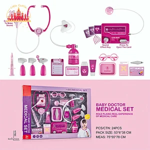 High Quality Doctor Pretend Role Play Pink Plastic Medical Table For Kids SL10D943