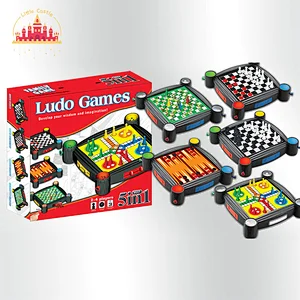 2023 New Family Funny Table Games 5 In 1 Plastic Chess Board Set For Kids SL11A089