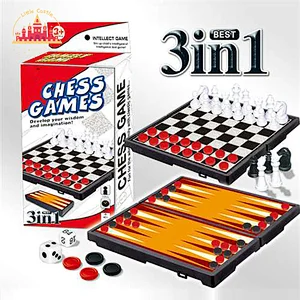 3 In 1 Intelligent Table Game Set Foldable Plastic Chess Board For Kids SL11A069