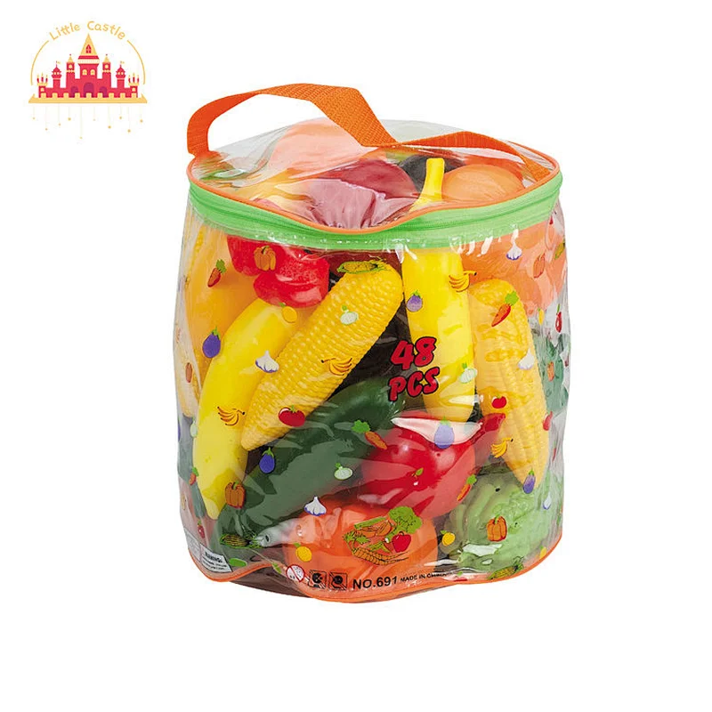 Wholesale Food Simulation Set 71 Pcs Plastic Fruit Vegetable Toys For Kids SL10D603