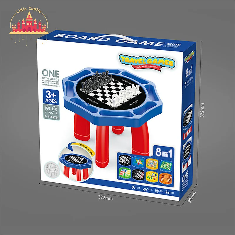 Wholesale Kids Educational 8 In 1 Plastic Chess Board Table With Bookshelf SL11A189