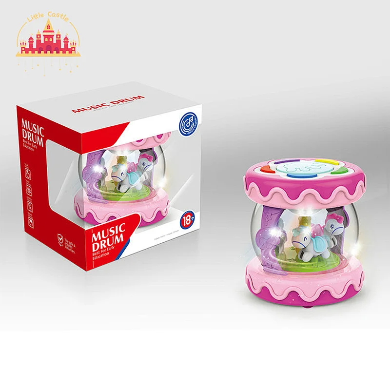 Infant Musical Instrument Toy Electronic Plastic Rotating Pat Drum With Light SL07A076