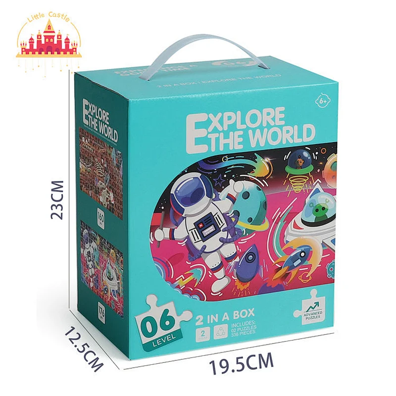 2 In 1 Puzzle Box Early Educational 336 Pcs Cardboard Jigsaw Puzzle For Kids SL20B026