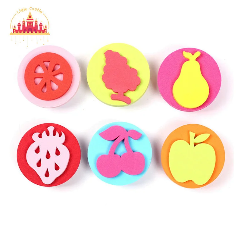 New Design DIY Toy Colorful 6 Pcs Cute Pattern EVA Stamp Set For Kids SL18A016