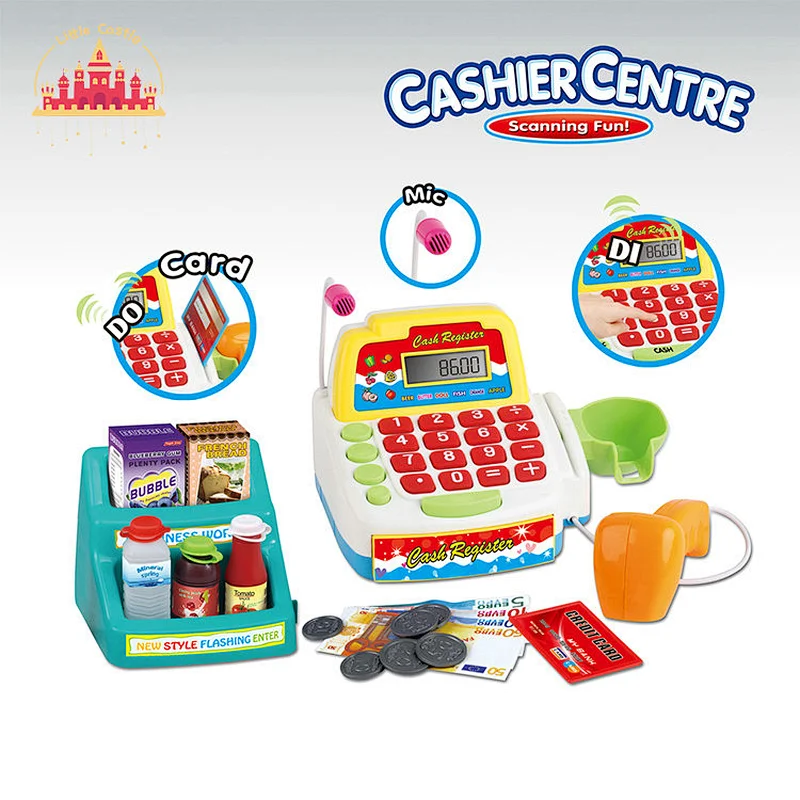 Supermarket Pretend Play Electronic Plastic Cash Register Toy Set For Kids SL10E041