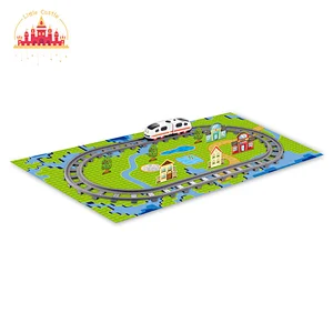 Customize Kids Track Set Plastic Electric City Rail Train Toy With Playmat SL04C021