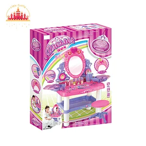 Kids Makeup Pretend Play Lighting Music Plastic Dressing Table Toy With Chair SL08H016