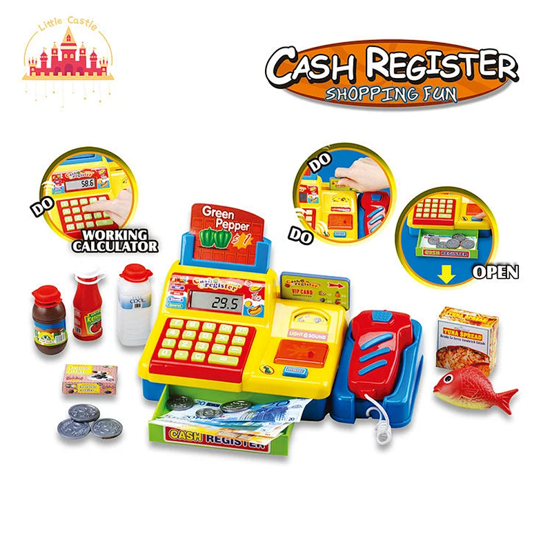 Supermarket Pretend Play Electronic Plastic Cash Register Toy Set For Kids SL10E041