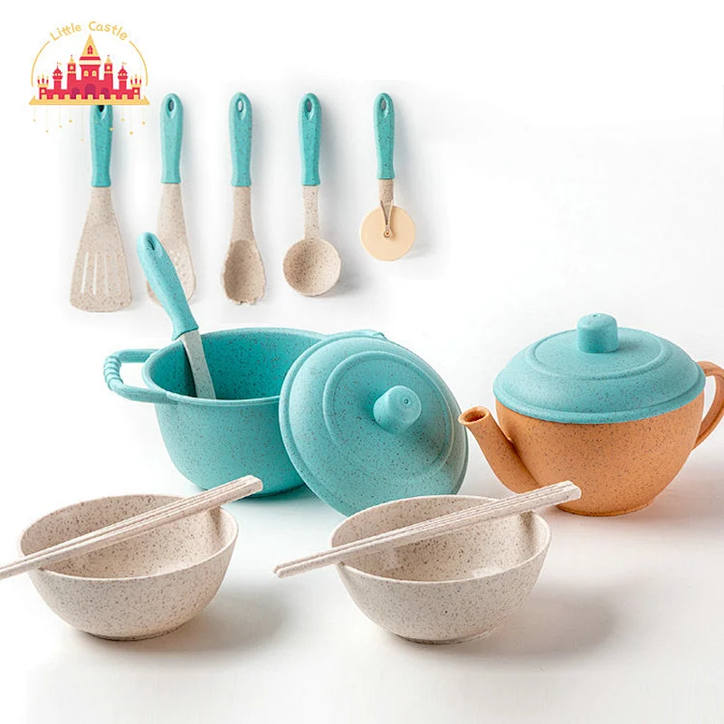 New Design 16 Pcs Degradable Wheat Straw Kids Simulation Cooking Set Toy SL10D782