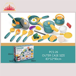 Hot Selling Kitchen Pretend Play 26 Pcs Plastic Cooking Set Toy For Kids SL10D831
