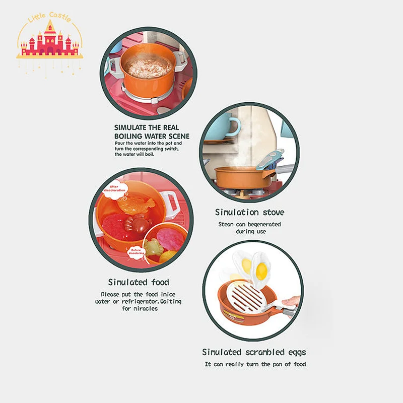 65 Pcs Cooking Play Set Multifunctional Plastic Spray Kitchen Toy For Kids SL10C183
