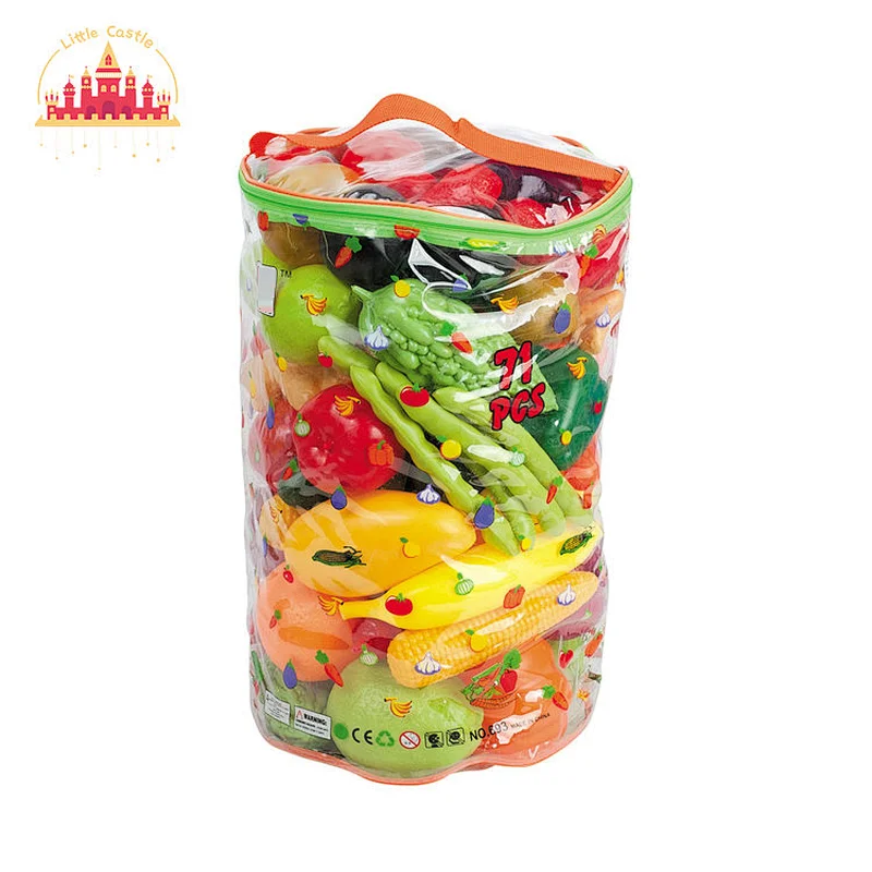 Wholesale Food Simulation Set 71 Pcs Plastic Fruit Vegetable Toys For Kids SL10D603