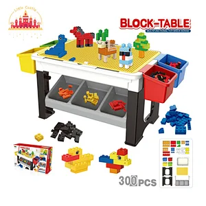 Kids Early Educational Toy Plastic 300 Pcs Small Particle Block Table SL13A497