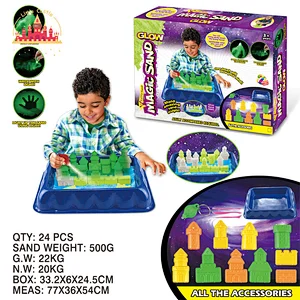 New Arrival Educational DIY Toy Glow In Dark Space Sand Castle Set For Kids SL01A173