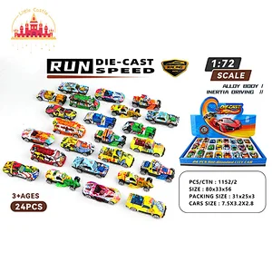 24 Pcs Diecast Model Cars 1:72 Freewheel Alloy Sliding Car Toys For Kids SL04A634