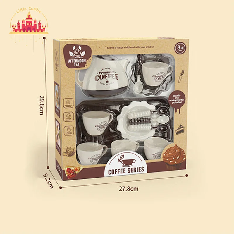 2023 New Play House Coffee Cup Dish Pot Kit Plastic Tea Set Toys For Kids SL10D379