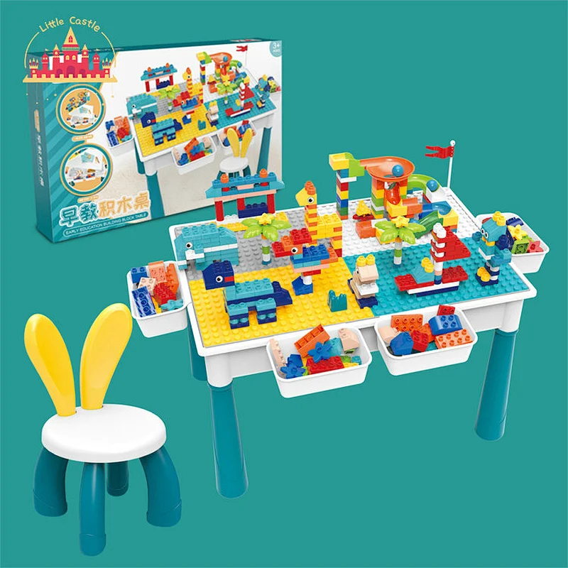 New Design Early Eductional Toy Plastic Building Block Table Set For Kids SL13A512