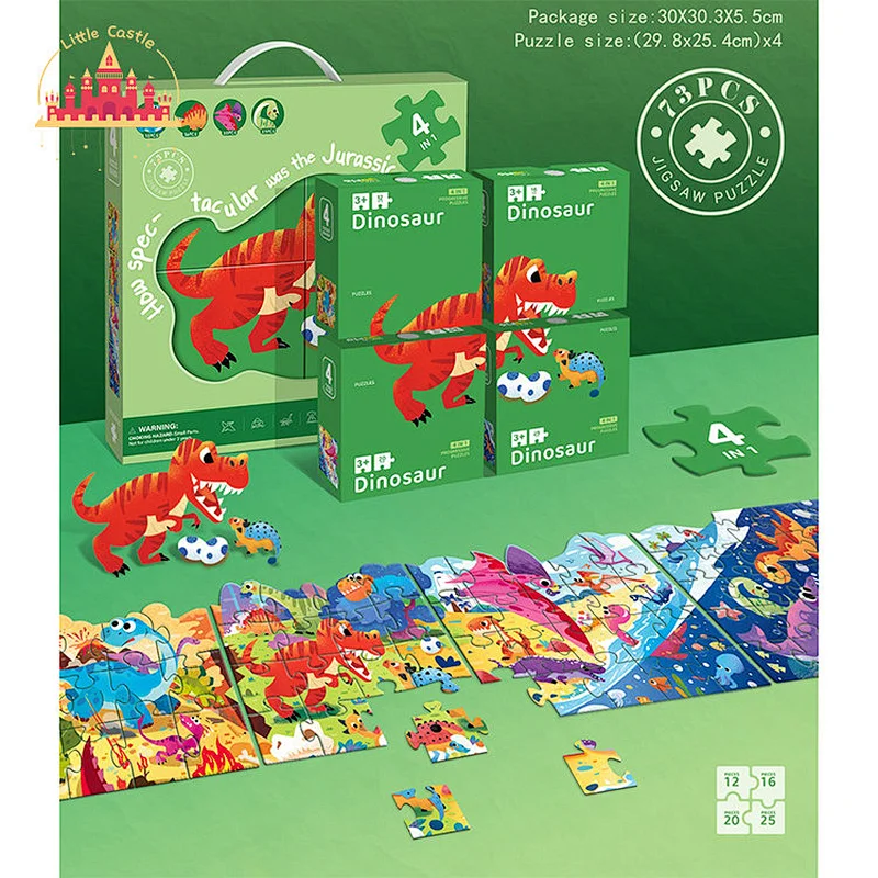 Kids 73 Pcs 4 In 1 Paper Arctic Circle Jigsaw Puzzle Toy For 3+ Years SL14A045