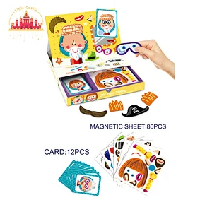 Popular Educational DIY Face Changing Puzzle Game Magnetic Book For Kids SL14D001