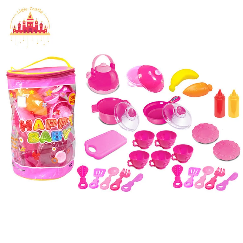 Hot Selling Tableware Basket Plastic 26 Pcs Kitchen Set Toy For Kids SL10D622
