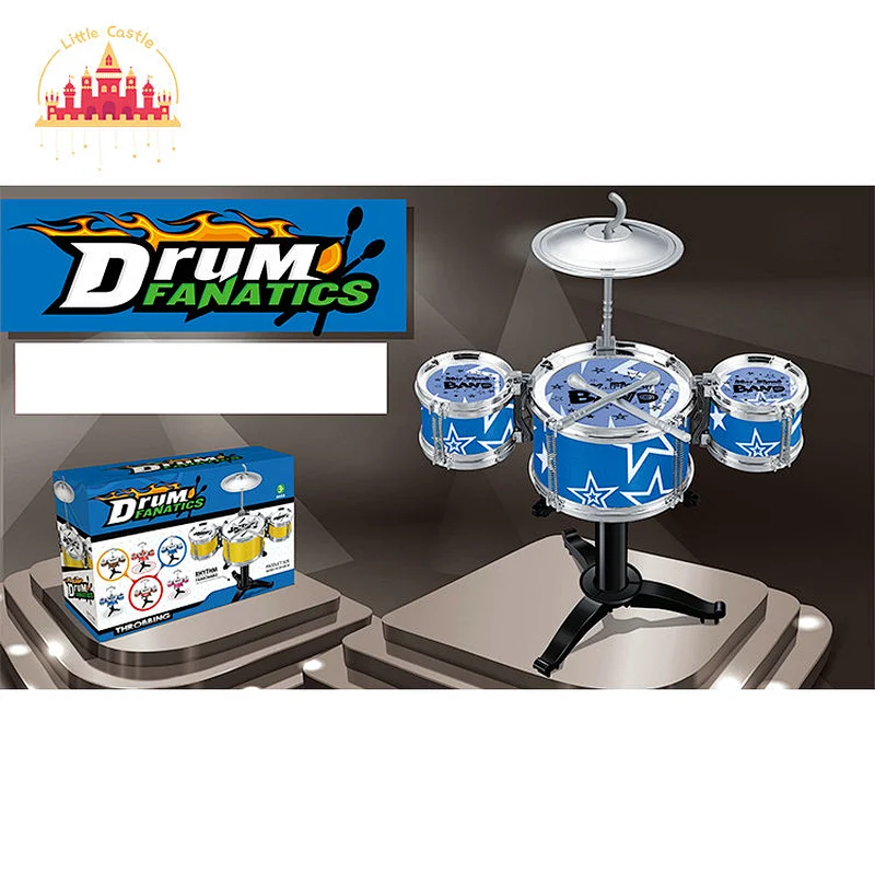Popular Kids Educational Musical Instrument Plastic Jazz Drum Set With Chair SL07E009