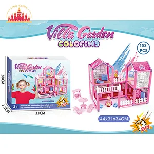 New Arrival Educational Drawing Toy 153 Pcs DIY Plastic Doll House For Kids SL06A093