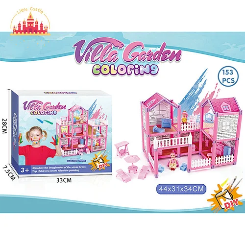 New Arrival Educational Drawing Toy 153 Pcs DIY Plastic Doll House For Kids SL06A093