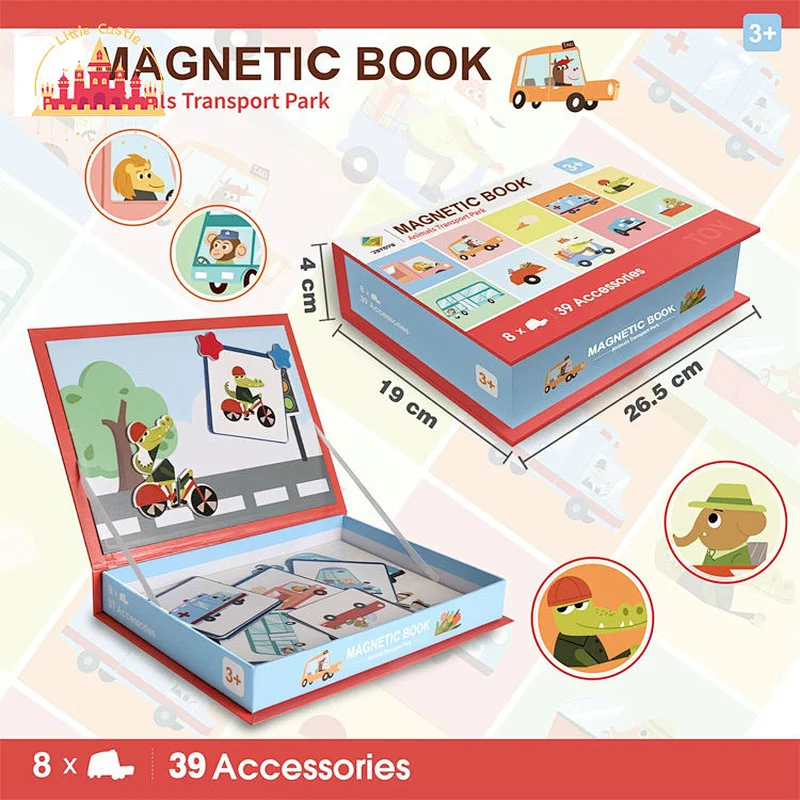 Early Educational Toy Cartoon Animal Voyage Magnetic Puzzle Book For Kids SL14D014