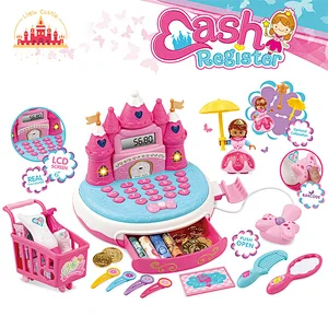 2023 New Pretend Play Castle Shape Plastic Cash Register Toy Set For Kids SL10E052