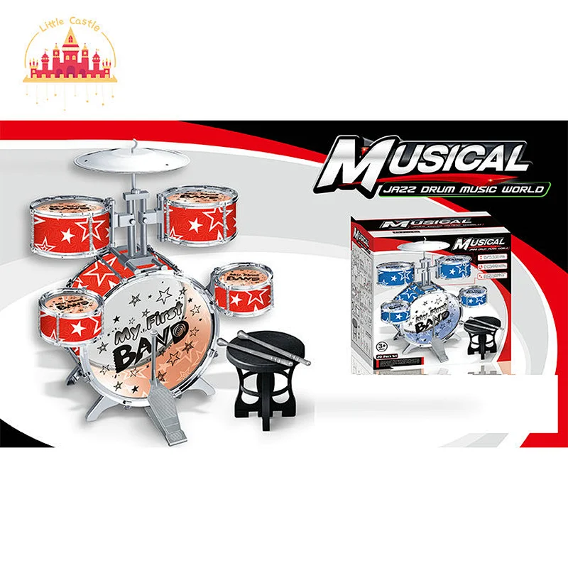 High Quality Educational Musical Rock Jazz Toy Plastic Drum Set For Kids SL07E098