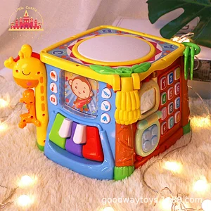 Educational Toys Hexahedron Multifunctional Baby Game Plastic Hand Drum For Kids SL12D001