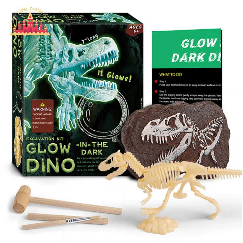 Handmade Tyrannosaurus Rex Luminous Dinosaur Fossil Kids Excavation Toy SL17A099