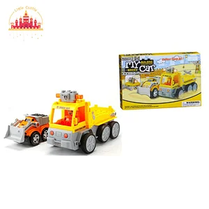 11 Pcs Kids Engineering Vehicle Blocks Plastic Truck Set Toys With Light SL04A343