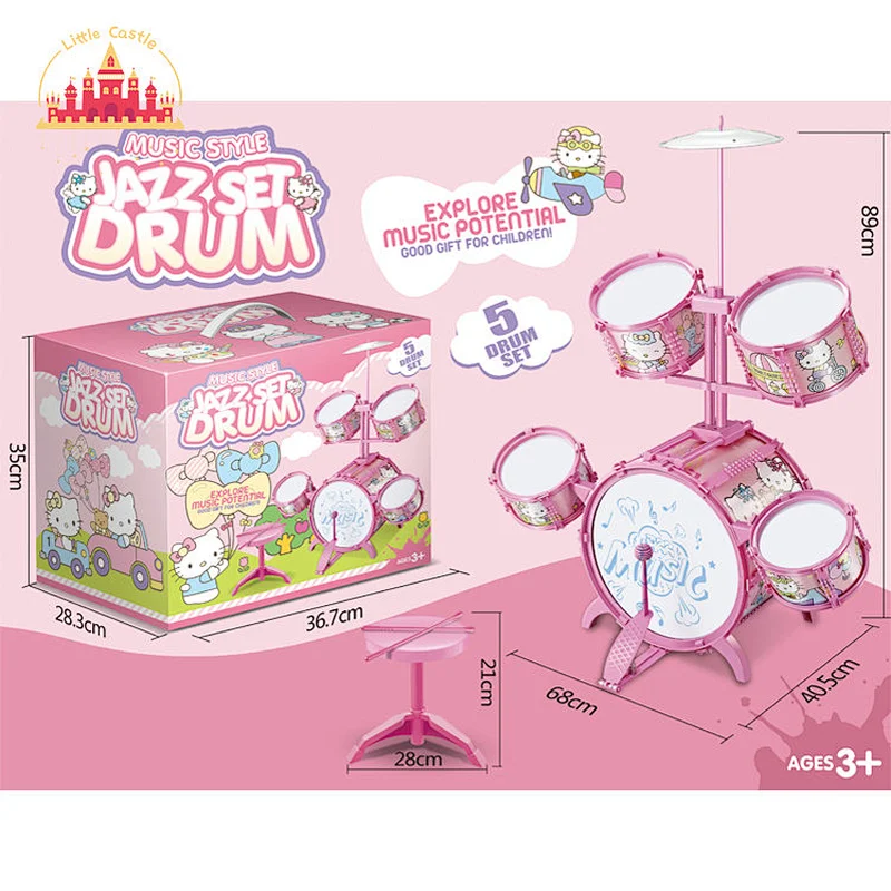 Popular Educational Musical Toy Plastic Cartoon Jazz Drum Set For Kids SL07A034