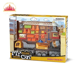 Kids 28 Pcs Building Block Set DIY Plastic Engineering Vehicle Toy With Light SL04A336